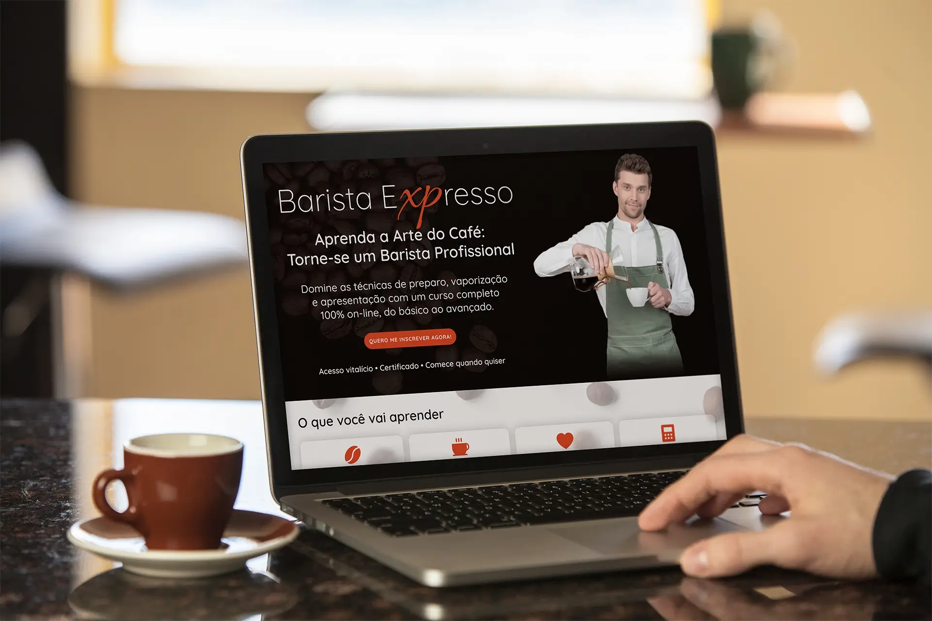 Mockup da Landing Page Barista Expresso