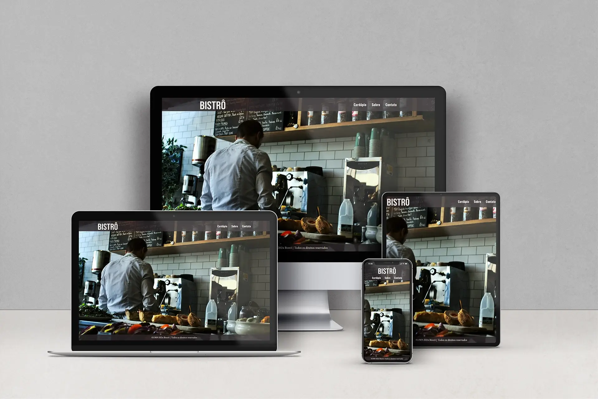 Mockup do Site Institucional BISTRÔ