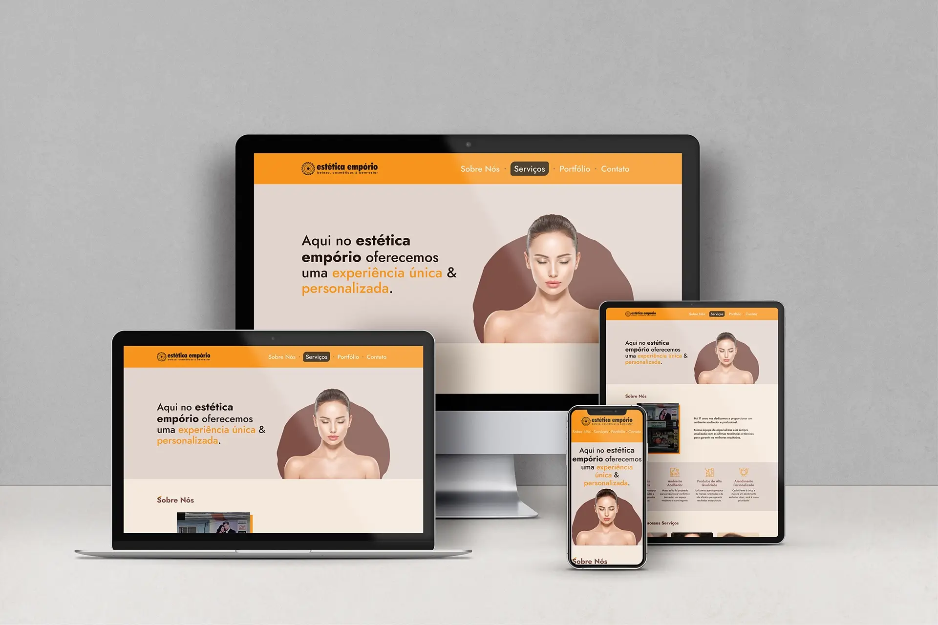 Mockup Web Page estética empório