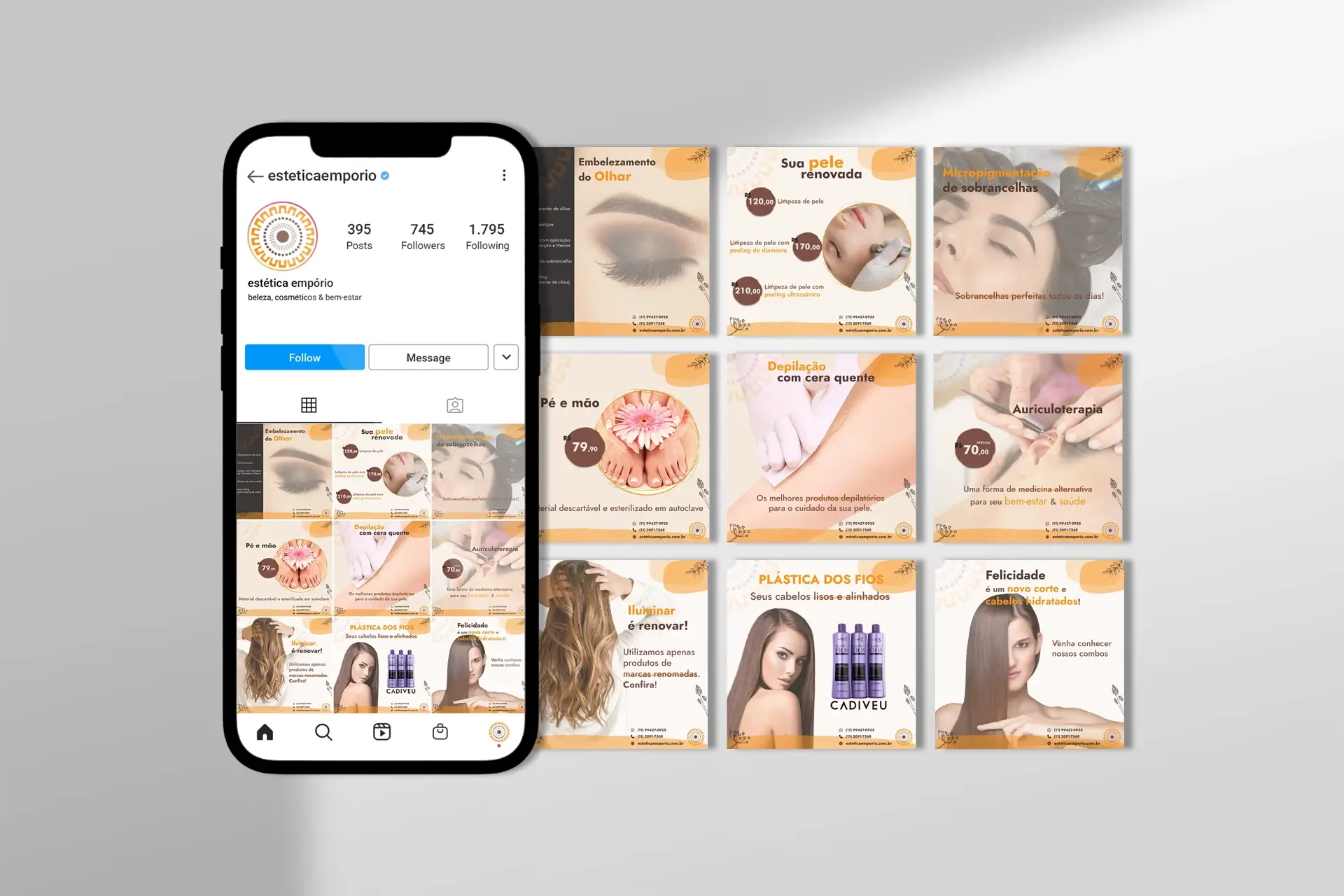 Mockup social media design estética empório